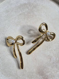 Ribbon Pearl Studs