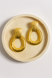 Golden Textured Oval Dangles