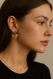 Textured Heart Hoops
