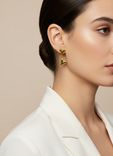 Double Heart Drop Earrings