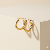 Golden Bamboo Hoops