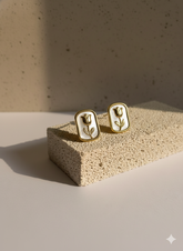 Golden Floral Outline Studs