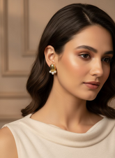 Golden Oval with Pearls