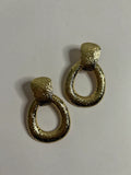 Golden Textured Oval Dangles