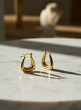 Squarish Gold Hoops