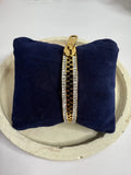 Elegant Double Diamond Line Zip Chain Kada Bracelet