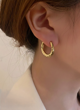 Hammered Gold Hoops