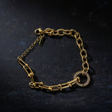 Link Chain with Sparkling Diamond Circle Bracelet