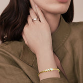 White Flower & Triple Heart Thin Bracelet