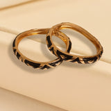 Black Geo Enamel Kada