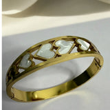 Charming White & Gold Mixed Hearts Bracelet