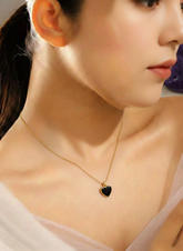 Black Heart Charm Necklace