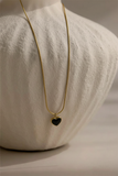 Black Heart Charm Necklace