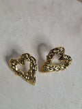 TEXTURED HEART STUDS