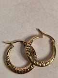 Hammered Gold Hoops
