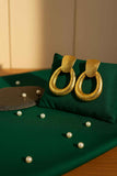 Golden Textured Oval Dangles