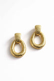 Golden Textured Oval Dangles