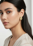 Golden Floral Outline Studs