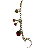 Cherry Strawberry Heart Charm Chain Bracelet