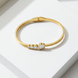 White Flower & Triple Heart Thin Bracelet