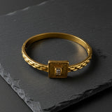 Diamond Emblem Textured Square Bracelet