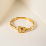 Diamond Emblem Textured Square Bracelet
