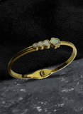 White Flower & Triple Heart Thin Bracelet